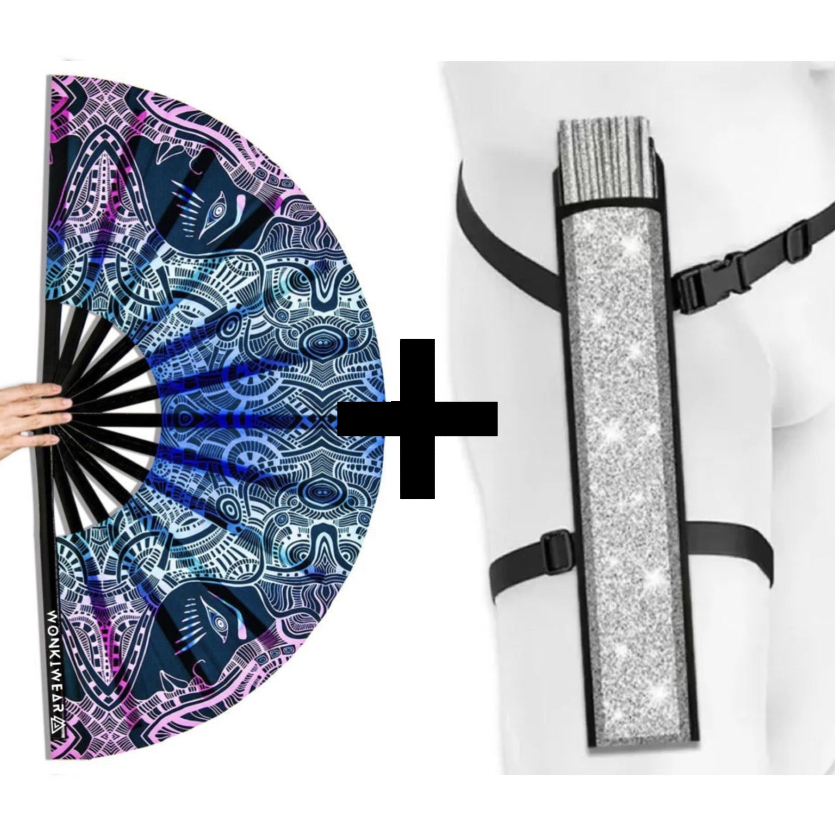 Techno Tribe XL UV Reactive Festival Fan
