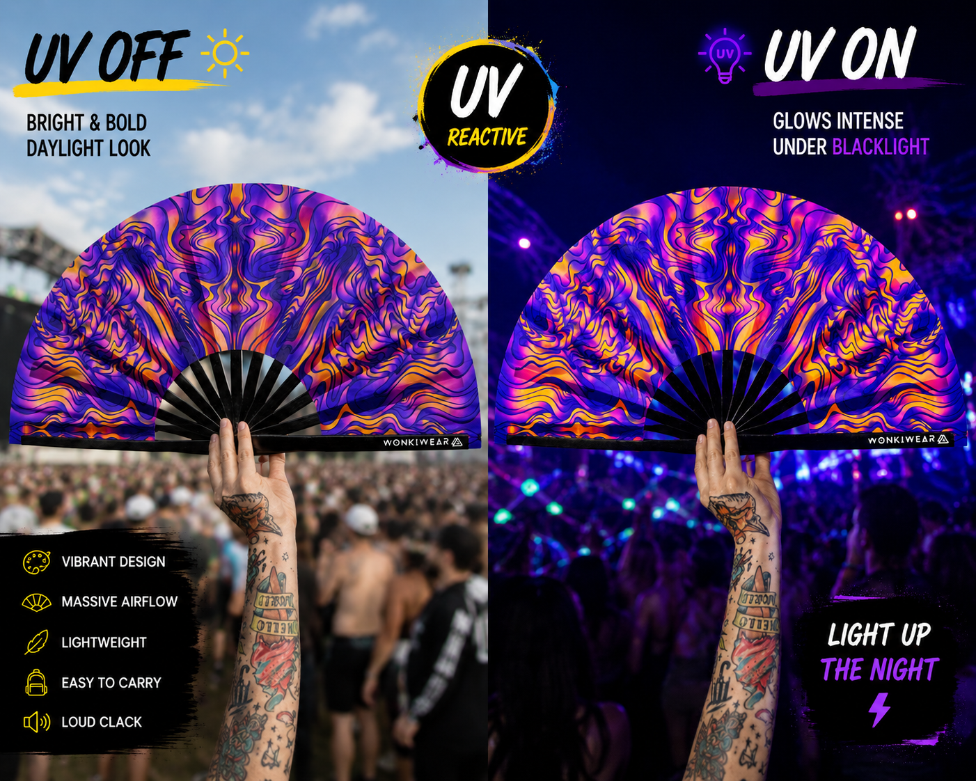 Sunset Session XL UV Reactive Festival Fan