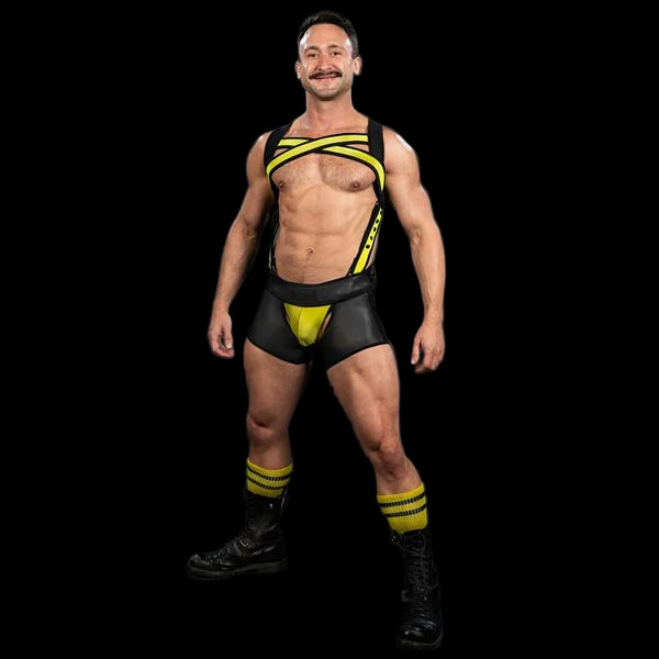 Mr.S Leather X-Factor Bold Color Body Harness | Yellow