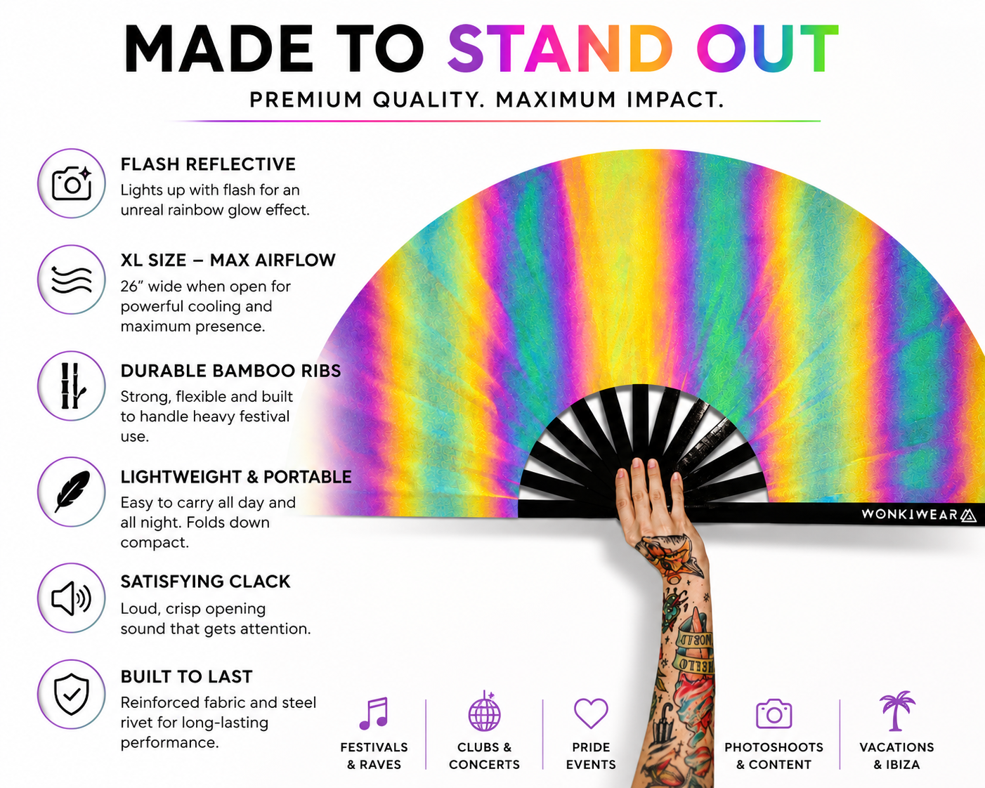 Oil Slick XL Reflective Festival Fan