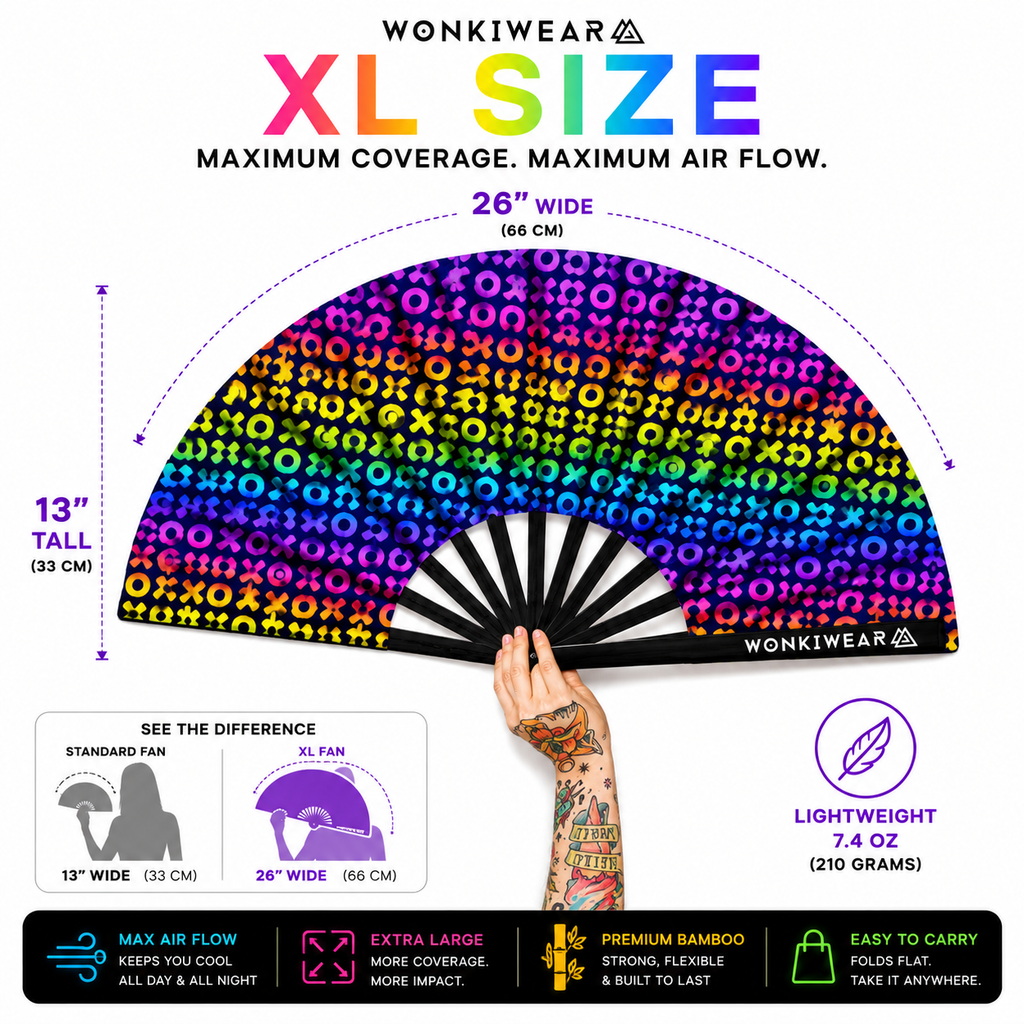 XOXO XL UV Reactive Festival Fan