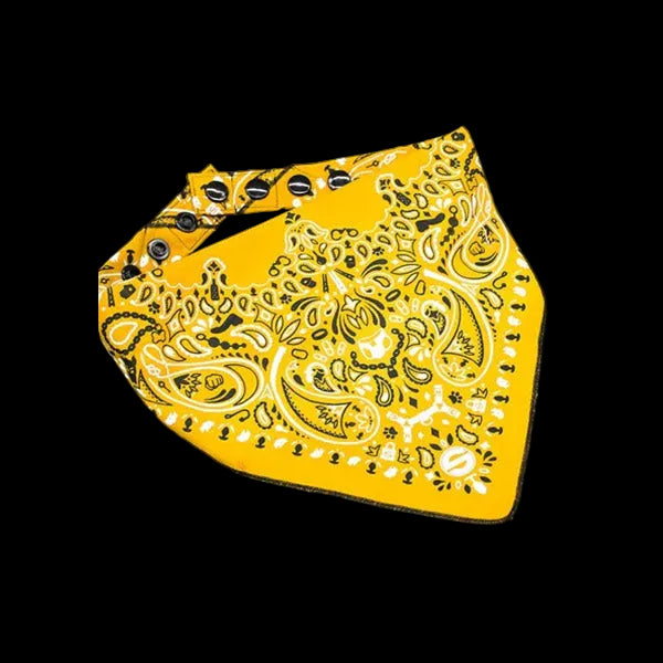 Mr.S Leather Zipper Pocket Neck Hanky - Yellow