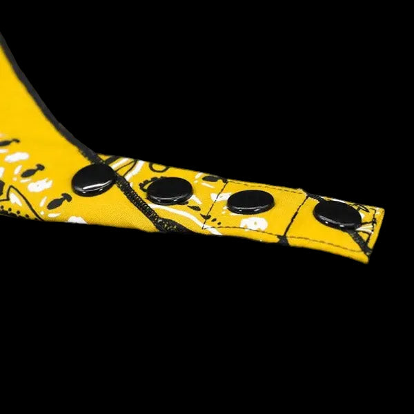 Mr.S Leather Zipper Pocket Neck Hanky - Yellow