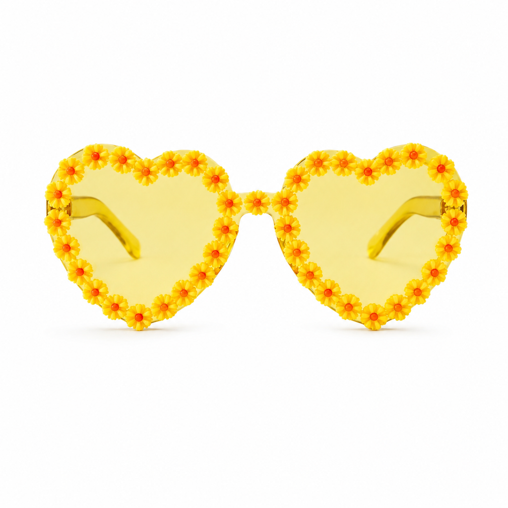 Yellow Heart Daisy Colour Therapy Glasses