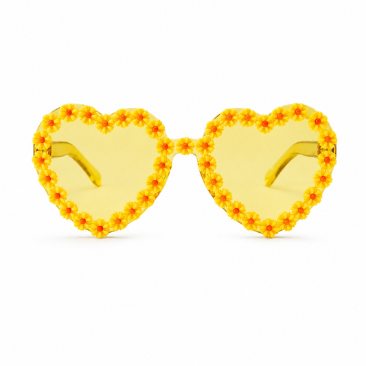 Yellow Heart Daisy Colour Therapy Glasses
