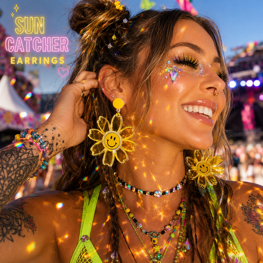 Oversized Yellow Daisy Sun Catcher Drop Earrings